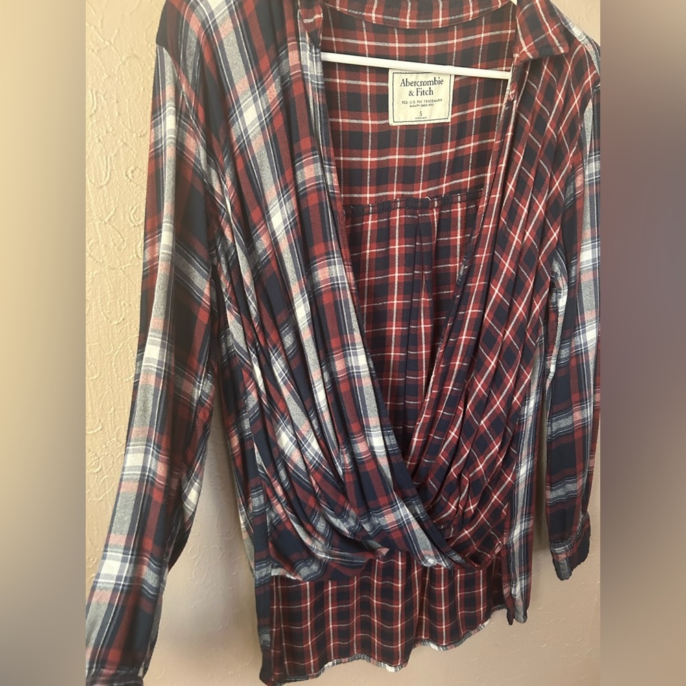 Abercrombie & Fitch Red and Blue Plaid Shirt